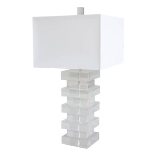 1960s Modernist Lucite Table Lamp For Sale