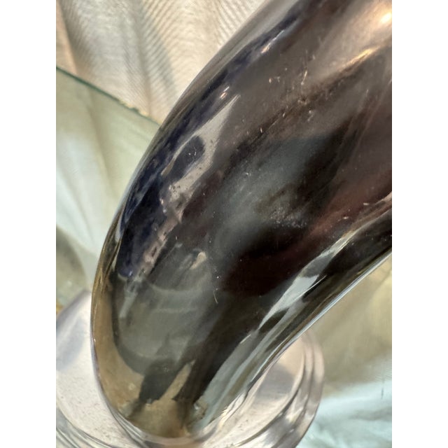 Pewter Mounted Polished Horn For Sale - Image 4 of 4