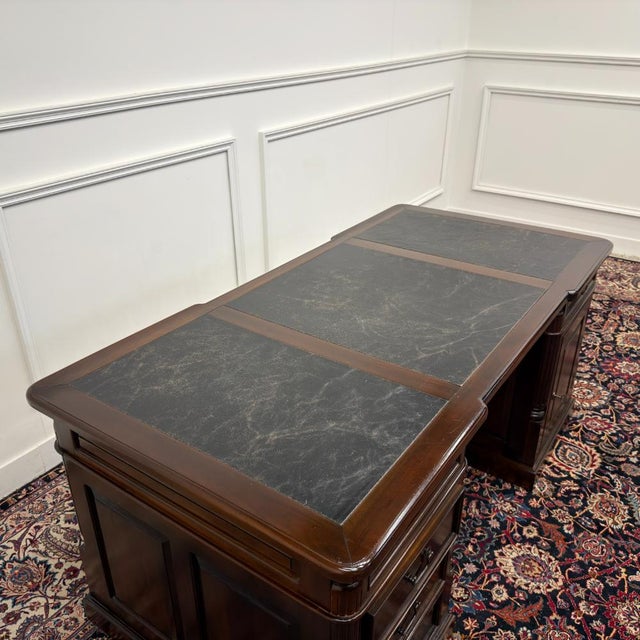 English Desk and Desk Chairs, Set of 3 For Sale - Image 15 of 18