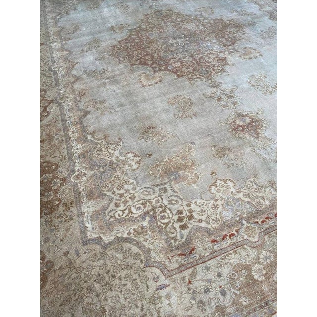1950s Old Persian Tabriz Area Rug 10x15 For Sale - Image 4 of 12