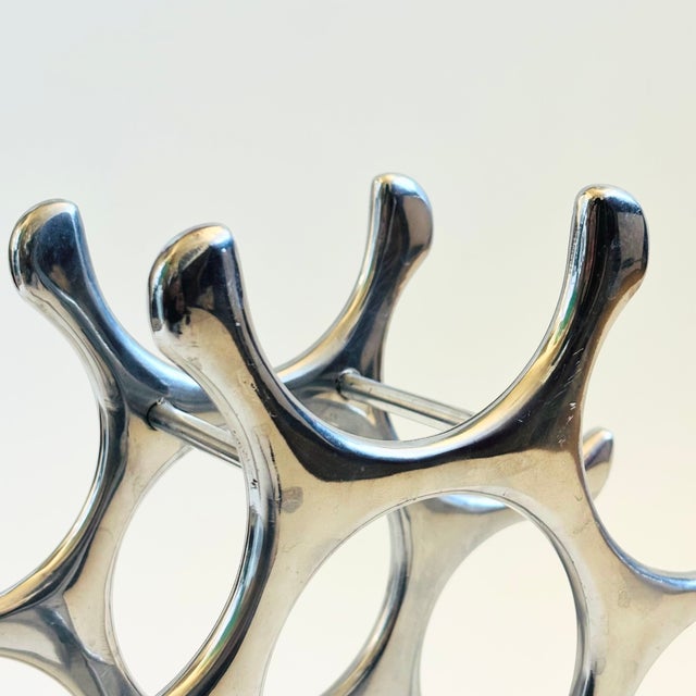 Late 20th Century Vintage Sculptural Aluminum Wine Rack by Michael Noll For Sale - Image 5 of 9