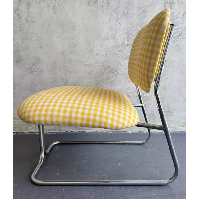 1980s Small Armchair with Plaid Fabric, 1980s For Sale - Image 5 of 6
