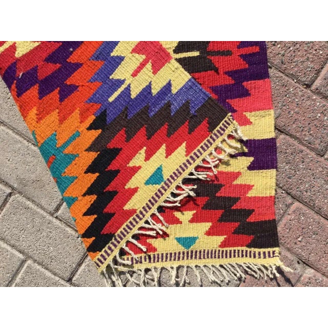 1960s Vintage Turkish Kilim Rug - 35" X 49" For Sale - Image 9 of 10