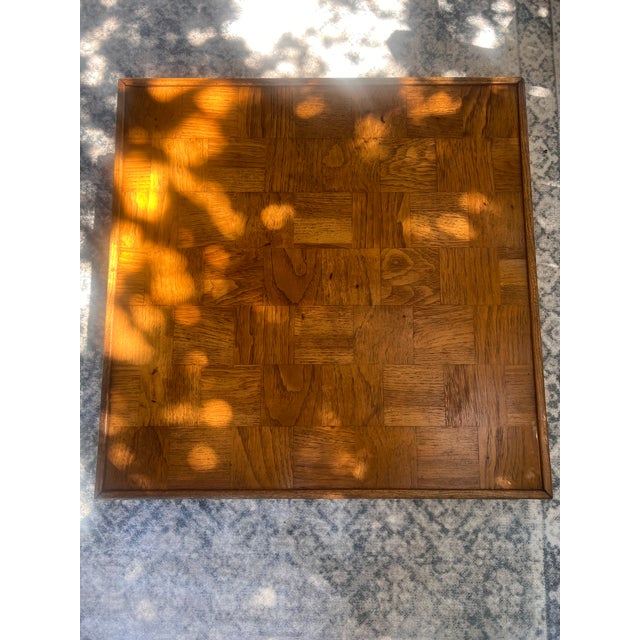 1960s Vintage Lane Furniture Parquet Oak Coffee Table, Restored Mid Century Modern For Sale - Image 5 of 6