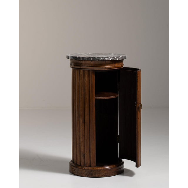 Early 19th Century Early 19th Century France Rich Walnut Brown Fluted Walnut Pedestal Cabinet For Sale - Image 5 of 11