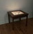 Vintage Mid-Century Modern accent infinity table with lights. Features walnut frame with center mirror glass top, plug in...