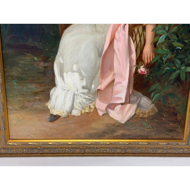 19th Century Oil Portrait of an Elegant Victorian Lady With Red Parasol, Signed by William Oliver (1823–1901) Gilt Framed For Sale - Image 11 of 18