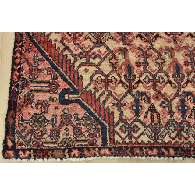 Hamedan Runner 3’3” X 8’11” Ivory Wool Vintage Tribal Hand-Knotted Carpet For Sale - Image 12 of 15
