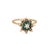 Modern 1960s Emerald Diamond Tulip Ring Vintage 14k Yellow Gold Stacking Band Estate Jewelry, Size 5.75 For Sale - Image 3 of 6