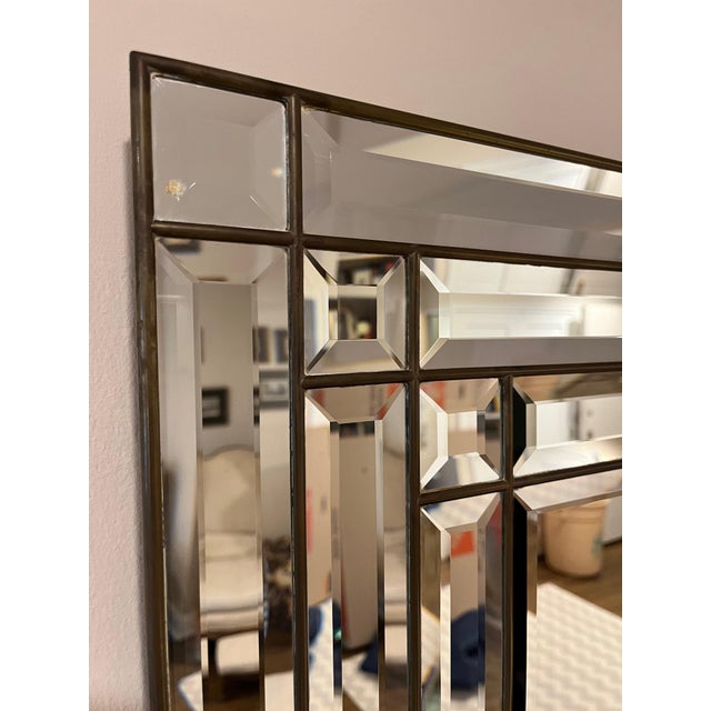 Mid 20th Century Mid-Century Modern LaBarge Bronze Beveled Wall Mirror, 46 Inches, Italy For Sale - Image 5 of 9
