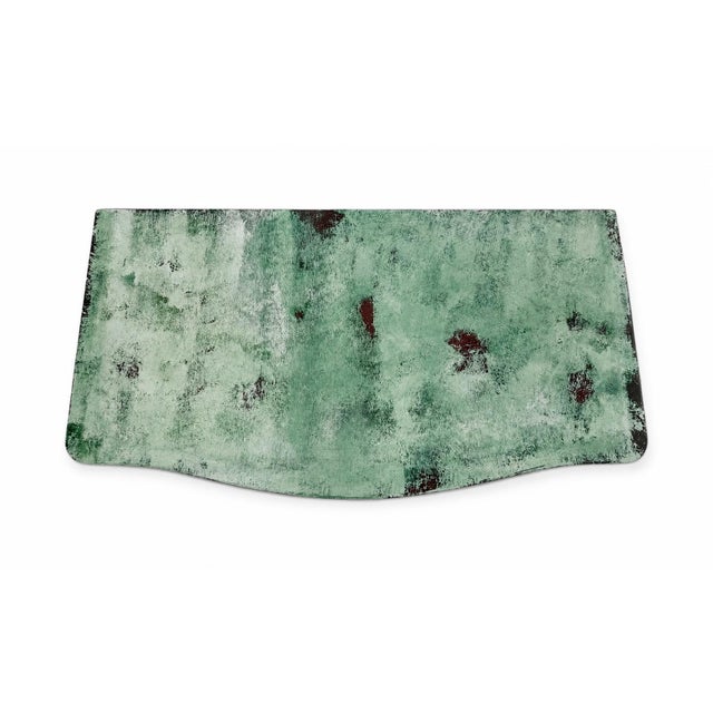 French Provincial Green Bombé Chest – Distressed Patina – Brass Hardware For Sale - Image 4 of 8