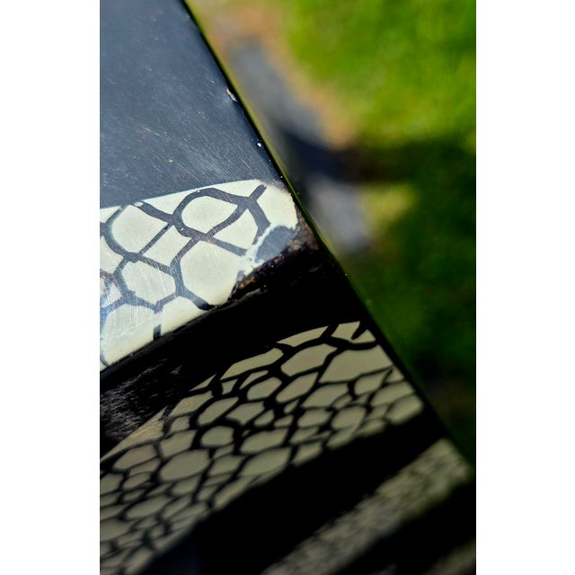 1990s Postmodeen Zebra Print 2 Door Cabinet Buffet Sideboard Console For Sale - Image 9 of 12
