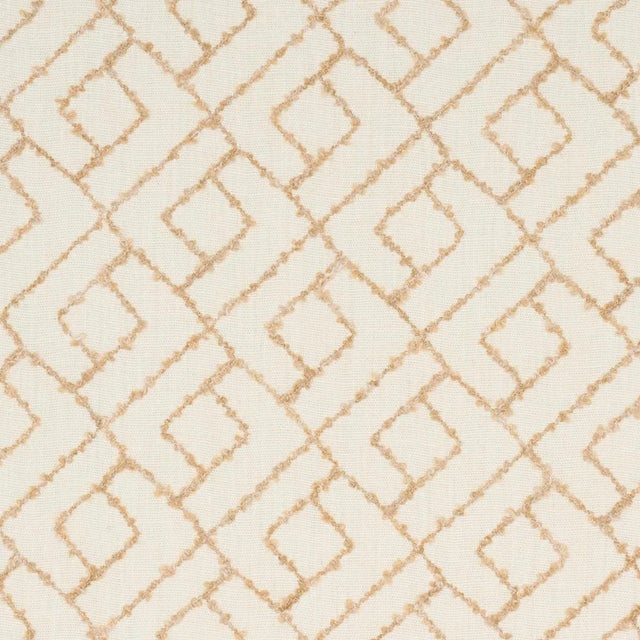 SAMPLE - Schumacher Durant Embroidery Fabric In Ochre For Sale