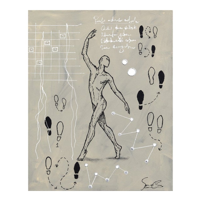 Learning to Move - Original Neo-Expressionist Mixed Media Painting on Canvas by Soren Grau For Sale
