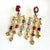 Metal Bochic “Orient” Ruby and Multi Gem Chandelier Earrings Set 18K Gold & Silver - 2 Pieces For Sale - Image 7 of 7