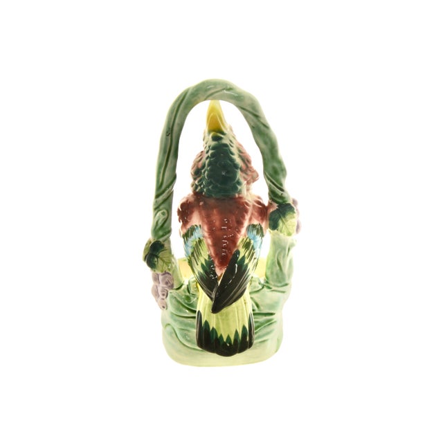 Hand Painted Ceramic Parrot Planter For Sale - Image 4 of 6