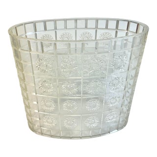 1950s Vintage Hollywood Regency Lucite Acrylic Wastebasket For Sale