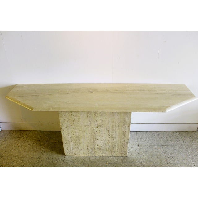 Stone Large Travertine Console Table, Italy, 1970s For Sale - Image 7 of 11