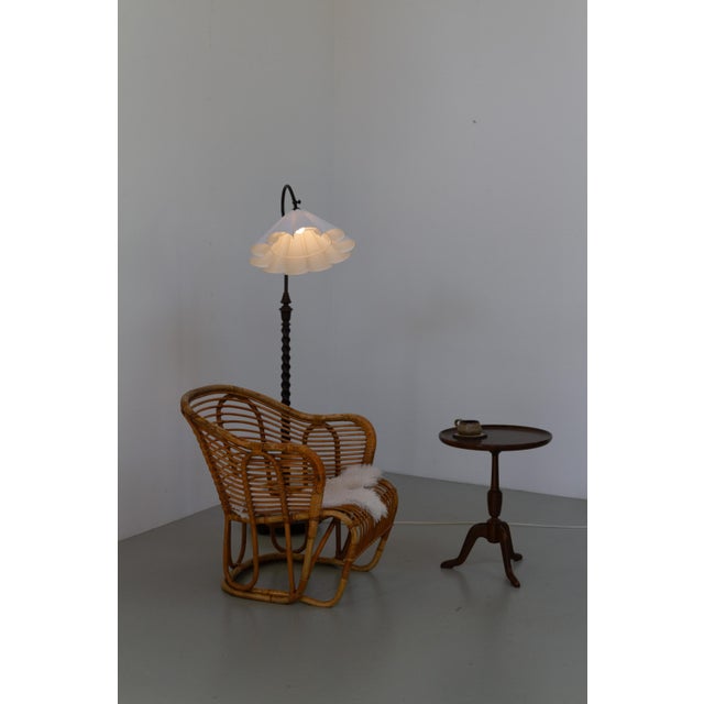 Mid-Century Modern Danish Rattan Lounge Chair by Tove Kindt-Larsen for R. Wengler, 1940s For Sale - Image 3 of 18