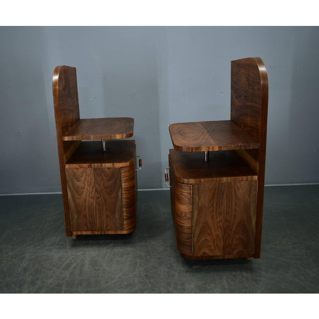 Art Deco Bedside Tables, Czechoslovakia, 1932s, Set of 2 For Sale - Image 16 of 18