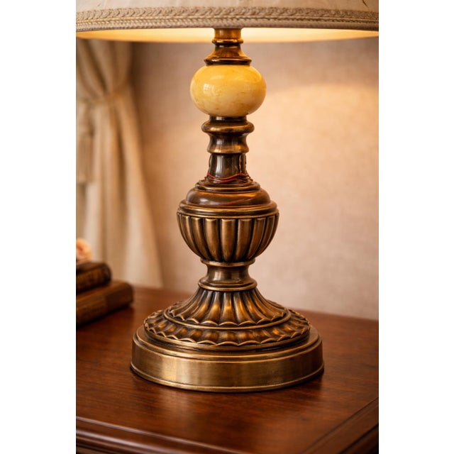 Vintage Urn-Form Table Lamps With Original Hand-Painted Floral Silk Shades - a Pair For Sale In Los Angeles - Image 6 of 7