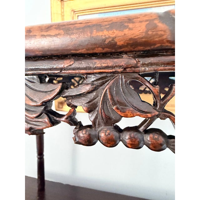 Small Chinese Hardwood Table With Hand Carved Apron. For Sale - Image 14 of 14