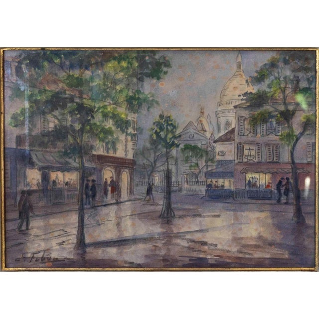 Mid 20th Century Mid 20th Century Eugène Febvre (1885-1967) Drawing Montmartre “the Sacred Heart” Paris For Sale - Image 5 of 7