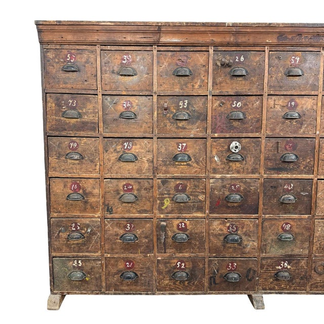 Large Antique Industrial Bank of Drawers with 48 Drawers, 1920s For Sale - Image 18 of 18