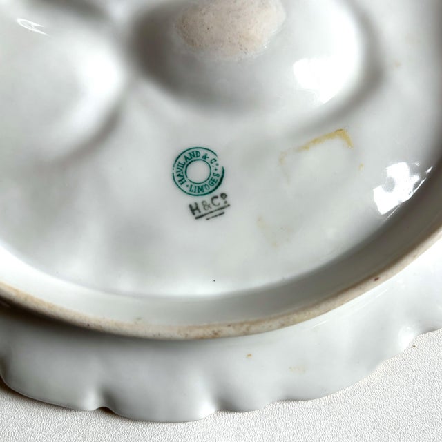 Victorian Antique Haviland & Co. Limoges Oyster Plate – Gilt & Brown Shell Design, France, C. 1880-1900 For Sale - Image 3 of 4