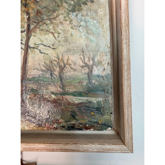 Small French Landscape Oil on Board. C 1940 For Sale - Image 4 of 6