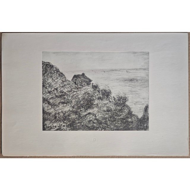 A lithograph after Claude Monet from "Die Skizzenmappe - Zeichnungen französischer Meister des neunzehnten Jahrhunderts"...