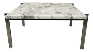 Chrome and Marble Steel Coffee Table by Étienne Fermigier, 1960s