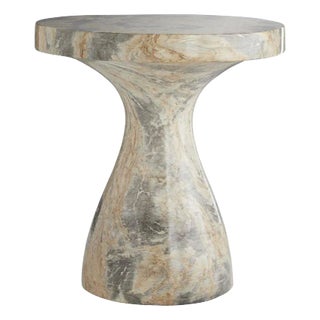 Arteriors Home Large Serafina Accent Table in Sahara Faux Marble For Sale