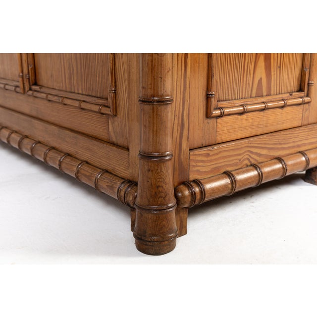 Antique French Faux Bamboo Partner's Desk, 1800s For Sale - Image 6 of 12