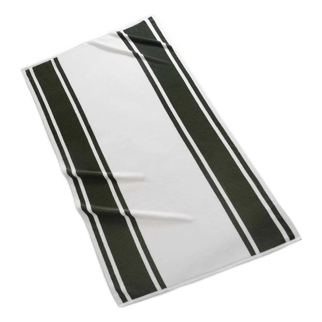 Mari Stripe Reversible Beach Towel, White/Green For Sale