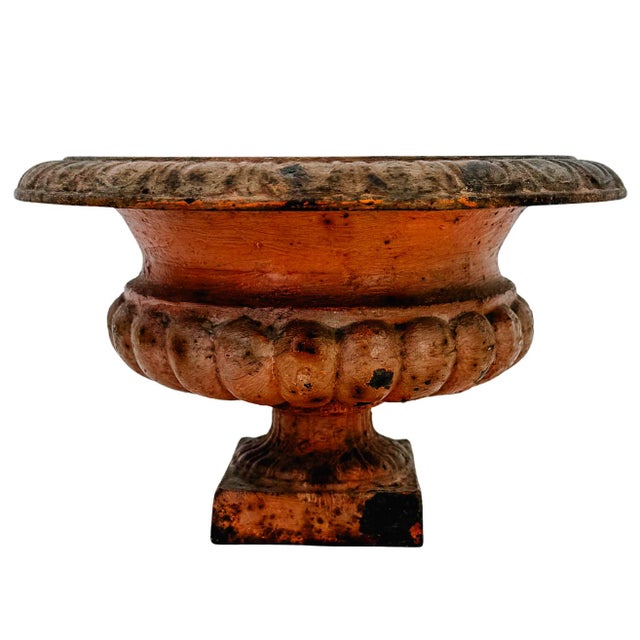 Antique French Style Cast Iron Campana Urn Planters - A Pair For Sale - Image 9 of 11
