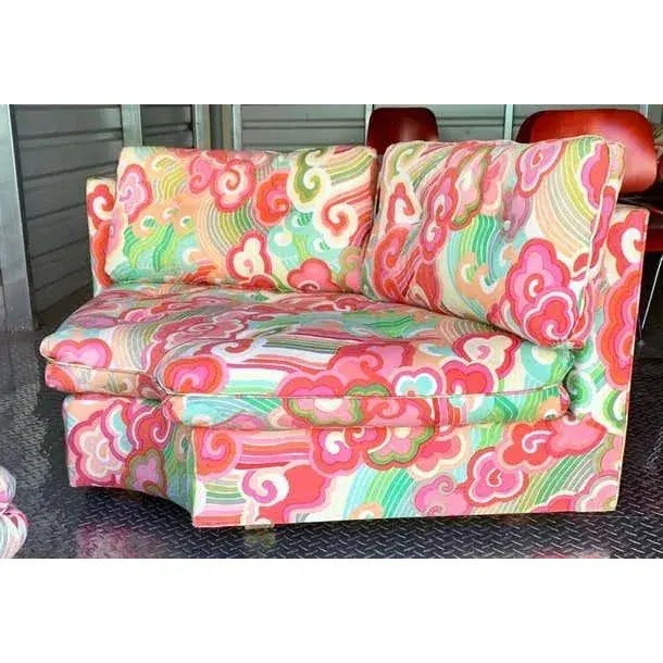 Harvey Probber & Jack Lenor Larsen Happiness corner sectional sofa, lacquer red, 1968-1972. Gorgeous low slung modern...