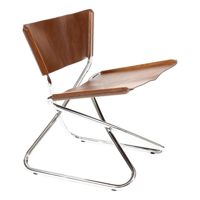 Vintage Mid Century Tubular Chrome Folding ‘Z-Down’ Lounge Chair — Erik Magnussen for Torben Ørskov For Sale