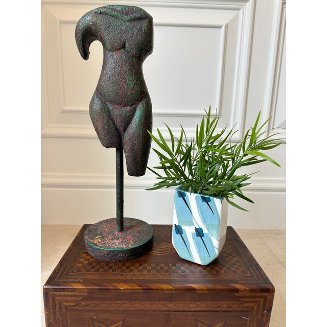 Vintage 1983 Signed Ceramic Postmodern Pop Art Vase For Sale - Image 14 of 17
