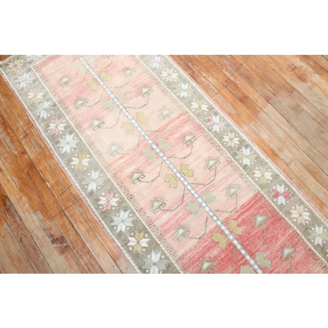 Vintage Turkish Anatolian Floral Feminine Runner - 2'7" x 9'8" For Sale - Image 4 of 8