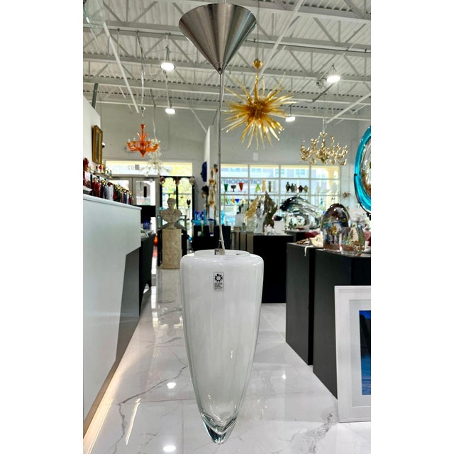 White Murano Glass Suspension Light by Leucos For Sale - Image 8 of 8