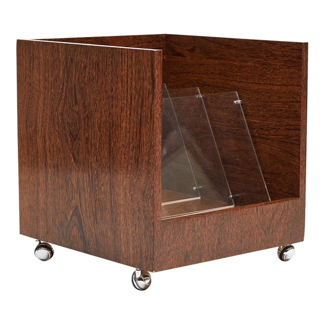 Midcentury Modern Magazine Rack With Wheels, Brazil, 1970’s | Chairish
