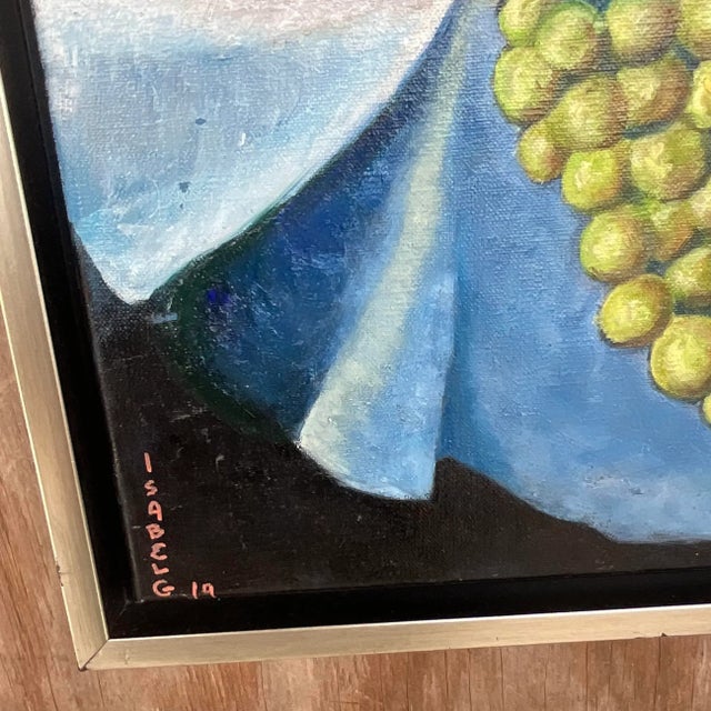 Vintage Boho Signed Original Oil Painting, Still Life on Canvas For Sale - Image 4 of 8