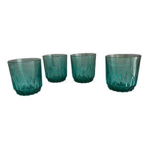 Vintage Teal Luminarc Glasses France- Set of 4