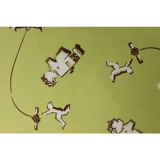 Contemporary "Go Fly a Kite, Gouache Painting" For Sale - Image 3 of 3