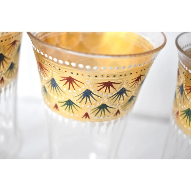 Mid 20th Century Set of 4 Venetian Murano Glass Wine Goblets For Sale - Image 5 of 6