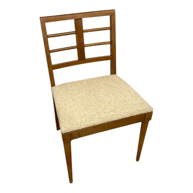 Mid-Century Modern Vintage Mid-Century Modern Dining Chair With Textured Upholstered Seat For Sale - Image 3 of 11