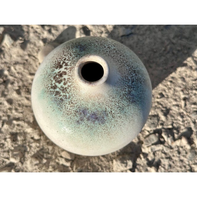 Studio Ceramic Spherical Vase by Elisabeth Grosser, Germany, 1980s For Sale - Image 10 of 16