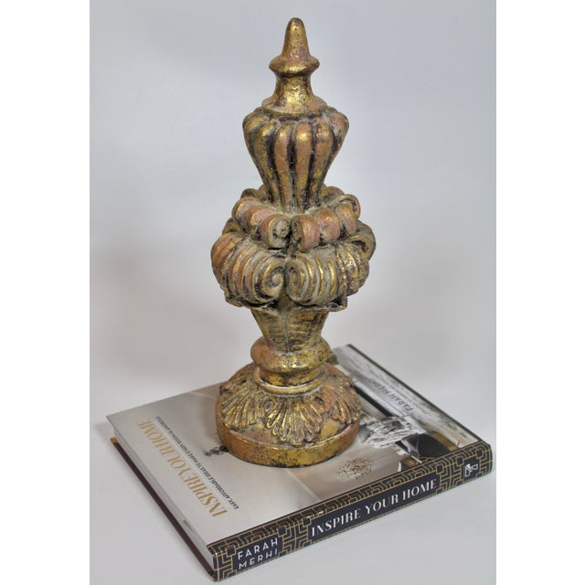 Gold Vintage French Golden Gilt Resin Finial For Sale - Image 8 of 9