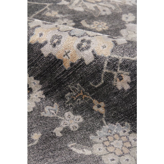 Chester Hand knotted Bamboo/Silk Midnight Rug-8'x10' For Sale In Los Angeles - Image 6 of 8